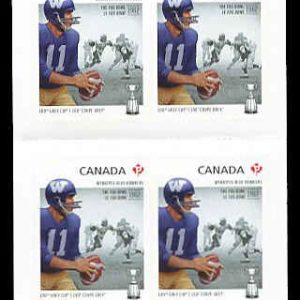 Canada Stamp #2573a - Winnipeg Blue Bombers Ken Ploen (1935- ), 'The Fog Bowl' (2012) 10 x P (61¢) Booklet pane of 10 stamps (#2573) (BK504)