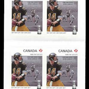 Canada Stamp #2574a - Hamilton Tiger-Cats Danny McManus (1965- ), 'Hometown Heroes' (2012) 10 x P (61¢) Booklet pane of 10 stamps (#2574) (BK505)