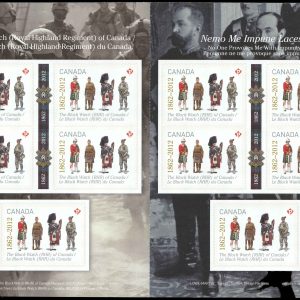 Canada Stamp #2578a - The Black Watch (2012) 10 x P (61¢) Booklet pane of 10 stamps (#2578) (BK509)