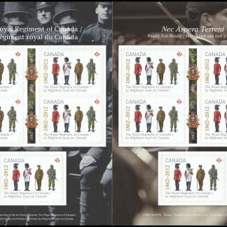 Canada Stamp #2580a - The Royal Regiment of Canada (2012) 10 x P (61¢) Booklet pane of 10 stamps (#2580) (BK511)