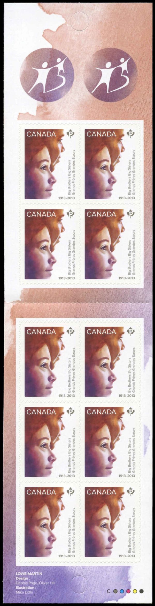 Canada Stamp Booklet - #BK539 Boy and Girl (2013) 10 x P (63¢) Booklet of 10 stamps (#2645a in cover) - Image 2