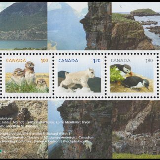Canada Stamp #2709 - Baby Wildlife Definitives - Souvenir Sheet (2014) $7.35 Souvenir sheet of 5 stamps