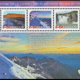 Canada Stamp #2718 - Unesco World Heritage Sites in Canada (2014) $4.25 Souvenir sheet of 5 stamps