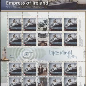 Canada Stamp SHEET#2745 - RMS Empress of Ireland (2014) P (16xP)
