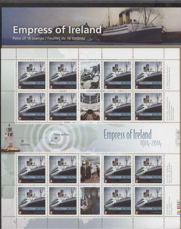 Canada Stamp SHEET#2745 - RMS Empress of Ireland (2014) P (16xP)