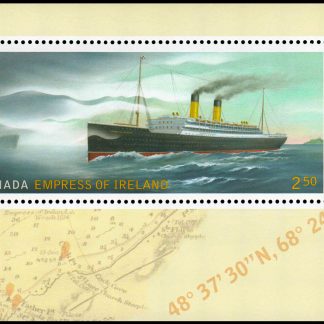 Canada Stamp #2746 - RMS Empress of Ireland and SS Sorstad (2014) $2.50 Souvenir sheet of 1 stamp