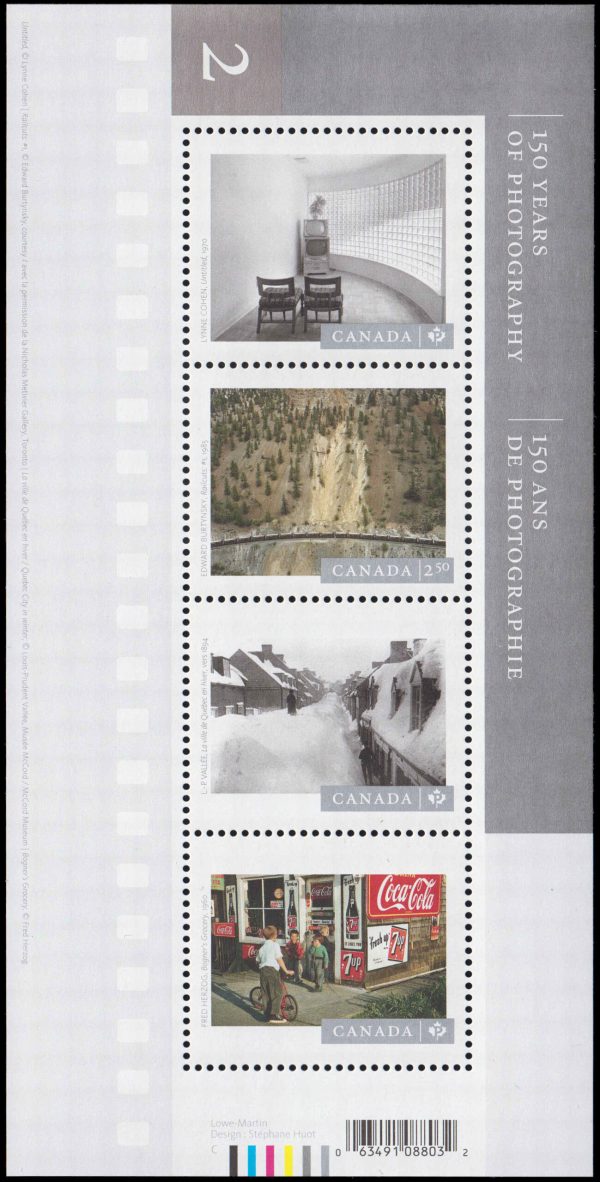 Canada Stamp #2757 - Canadian Photography (2014) $5.05 Souvenir sheet of 4 stamps