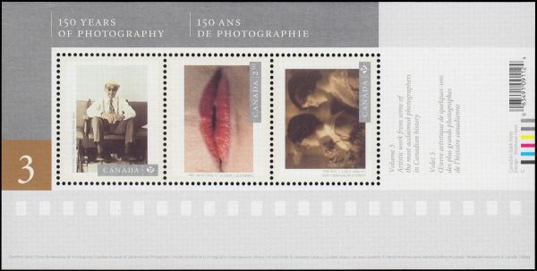 Canada Stamp #2814 - Canadian Photography (2015) $4.20 Souvenir sheet of 3 stamps