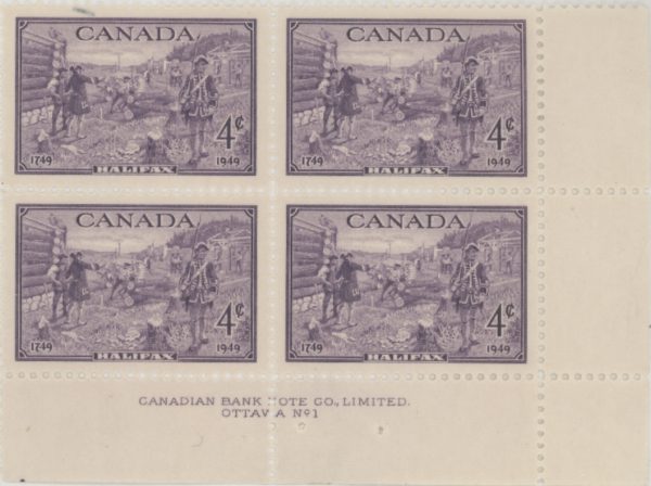 Canada Stamp PB#283 - Founding of Halifax (1949) 4¢