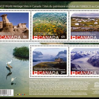 Canada Stamp #2844 - Unesco World Heritage Sites in Canada with Error (2015) $8.60 Souvenir sheet of 5 stamps, recalled (Hoodoos error)