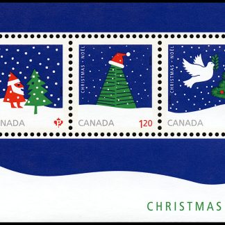 Canada Stamp #2954 - Christmas (Christmas Tree) (2016) P (85¢) + $1.20 + $2.50 Souvenir sheet of 3 stamps