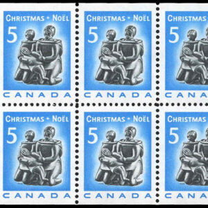 Canada Stamp #488A - Eskimo Family (1968) 10 x 5¢ Booklet pane of 10 stamps (#488as) (BK72a) selvedge at left