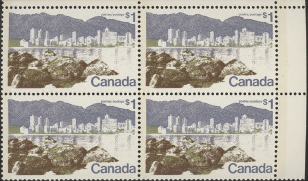 Canada PB#599i - Vancouver (1973) $1 (HB fluorescence)