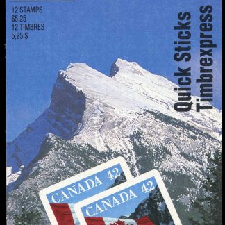 Canada Stamp Booklet - #BK141 Flag over Mountains (1992) 12 x 42¢ Booklet of 12 stamps (#1388a in cover)