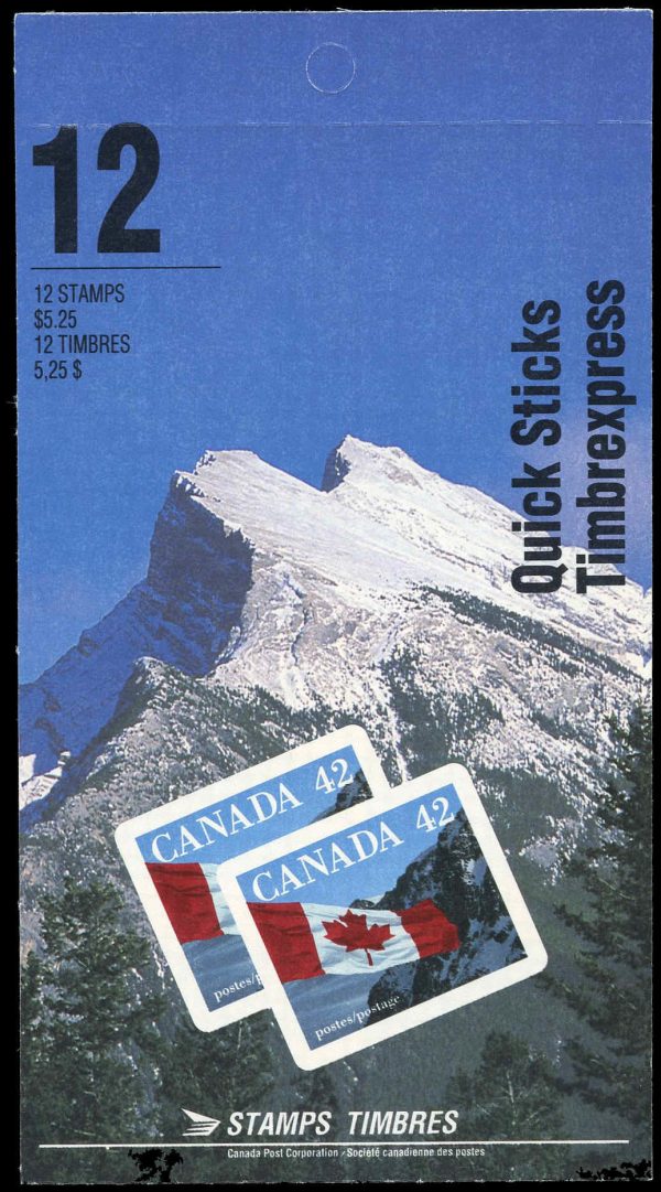Canada Stamp Booklet - #BK141 Flag over Mountains (1992) 12 x 42¢ Booklet of 12 stamps (#1388a in cover)