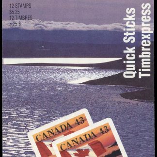 Canada Stamp Booklet - #BK158 Flag over Shoreline (1993) 12 x 43¢ Booklet of 12 stamps (#1389a in cover)