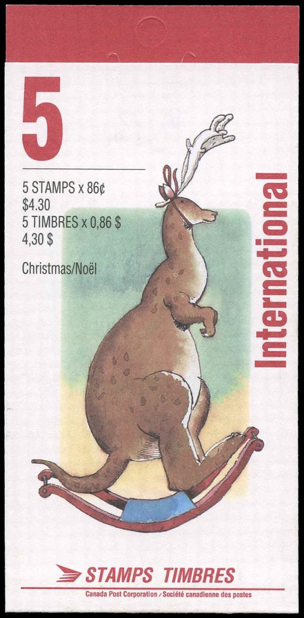 Canada Stamp Booklet - #BK165 Father Christmas from Australia (1993) 5 x 86¢ Booklet of 5 stamps (#1501a in cover)