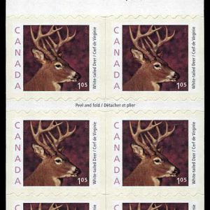 Canada Stamp #1881a - White-tailed Deer (2000) 6 x $1.05 Booklet pane of 6 stamps (#1881ii) (BK239)