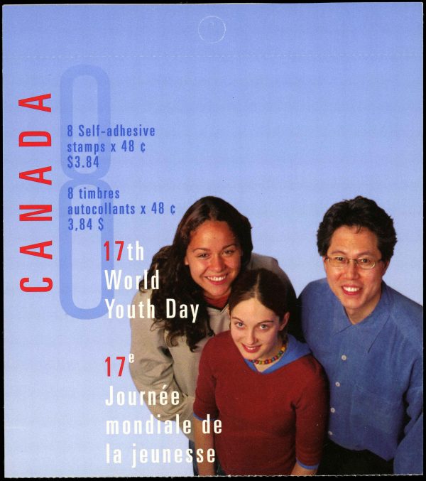 Canada Stamp #1957a - World Youth Day (2002) 8 x 48¢ Booklet pane of 8 stamps (#1957) (BK261)