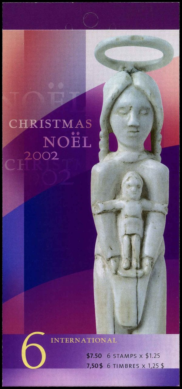 Canada Stamp #1967a - Mary and Child, by Irene Katak Anguititaq (2002) 6 x $1.25 Booklet pane of 6 stamps (#1967) (BK264)