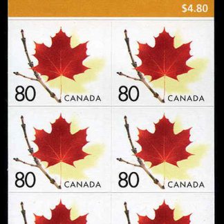 Canada Stamp Booklet - #BK282 Red Maple Leaf on Twig (2003) 6 x 80¢ Booklet of 6 stamps (#2013a in cover)