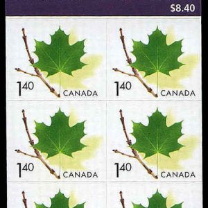 Canada Stamp Booklet - #BK283 Green Maple Leaf on Twig (2003) 6 x $1.40 Booklet of 6 stamps (#2014a in cover)