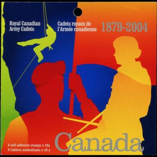 Canada Stamp Booklet - #BK286 Army Cadets (2004) 8 x 49¢ Booklet of 8 stamps (#2025a in cover)