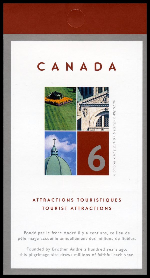 Canada Stamp Booklet - #BK287 St. Joseph's Oratory, Quebec (2004) 6 x 49¢ Booklet of 6 stamps (#2020a in cover)