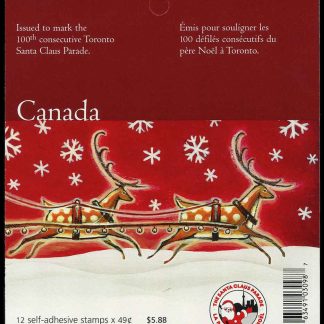 Canada Stamp #2069a - Christmas (Toronto Santa Claus Parade) (2004) 12 x 49¢, 2X Booklet pane of 6 stamps (#2069) (BK298)