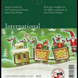 Canada Stamp #2071a - Santa in a train (2004) 6 x $1.40 Booklet pane of 6 stamps (#2071) (BK300)