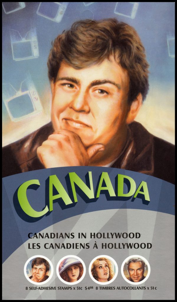 Canada Stamp #2154 - Canadians in Hollywood (2006) 8 x 51¢, 2X Booklet pane of 4 stamps (#2154a-d) (BK326), John Candy at upper left
