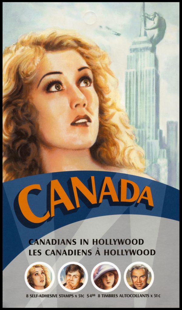 Canada Stamp #2154i - Canadians in Hollywood (2006) 8 x 51¢, 2X Booklet pane of 4 stamps (#2154a-d) (BK327), Fay Wray at upper left