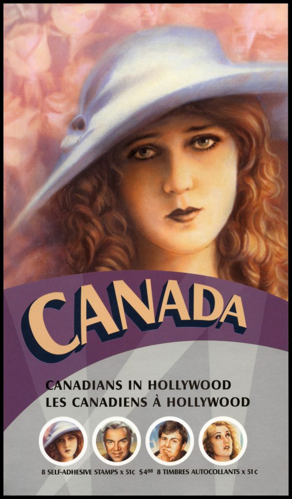 Canada Stamp #2154iii - Canadians in Hollywood (2006) 8 x 51¢,2 X Booklet pane of 4 stamps (#2154a-d) (BK329), Mary Pickford at upper left