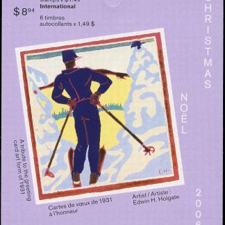 Canada Stamp #2186A - Contemplation, by Edwin Holgate (2006) 6 x $1.49 Booklet pane of 6 stamps (#2186) (BK339)