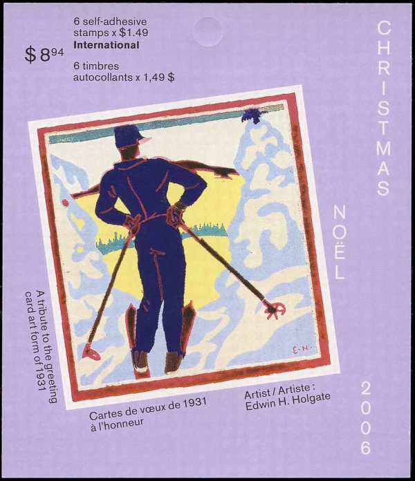 Canada Stamp #2186A - Contemplation, by Edwin Holgate (2006) 6 x $1.49 Booklet pane of 6 stamps (#2186) (BK339)