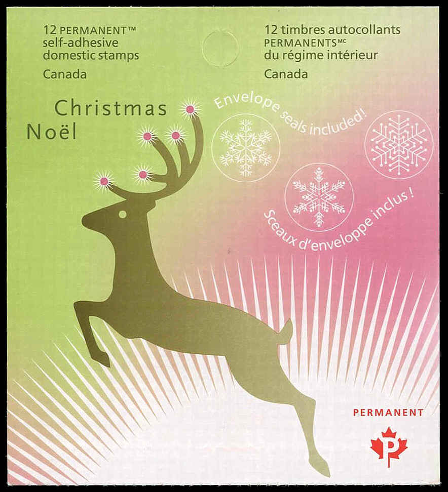 Canada Stamp #2239a - Reindeer (2007) 12 x P (52¢) 2X Booklet pane of 6 stamps (#2239) (BK359)