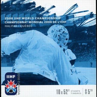 Canada Stamp Booklet - #BK372 Hockey players (2008) 10 x 52¢ Booklet of 10 stamps (#2265a in cover)