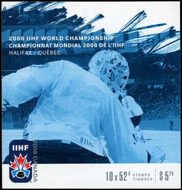 Canada Stamp Booklet - #BK372 Hockey players (2008) 10 x 52¢ Booklet of 10 stamps (#2265a in cover)