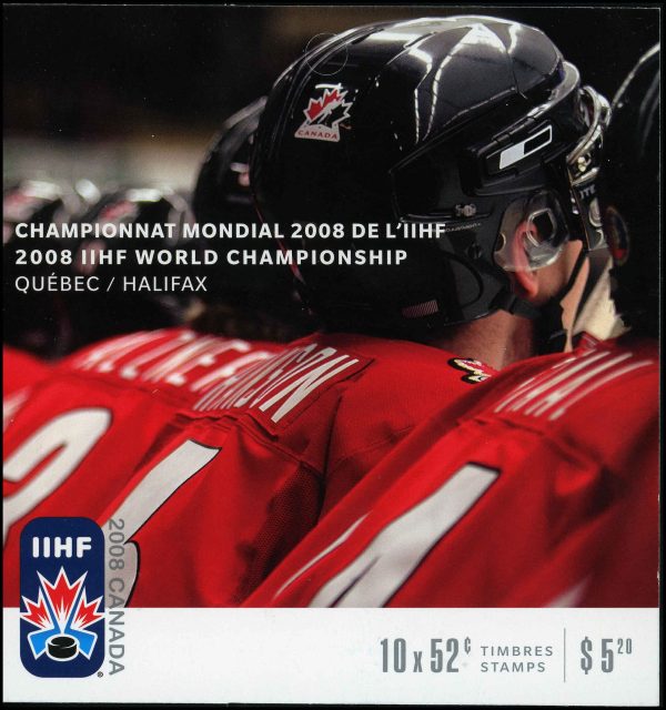 Canada Stamp Booklet - #BK373 Hockey players (2008) 10 x 52¢ Booklet of 10 stamps (#2265ai in cover)