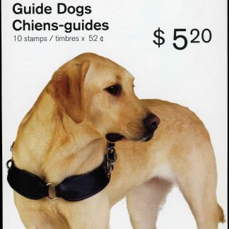Canada Stamp Booklet - #BK374 Guide Dogs (2008) 10 x 52¢ Booklet of 10 stamps (#2266a in cover)