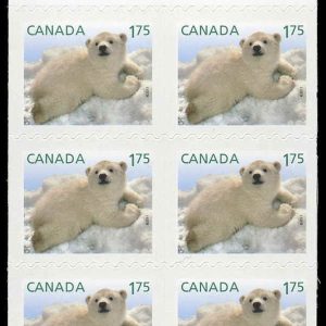 Canada Stamp #2432a - Polar Bear (2011) 6 x $1.75 Booklet pane of 6 stamps (#2432) (BK443)