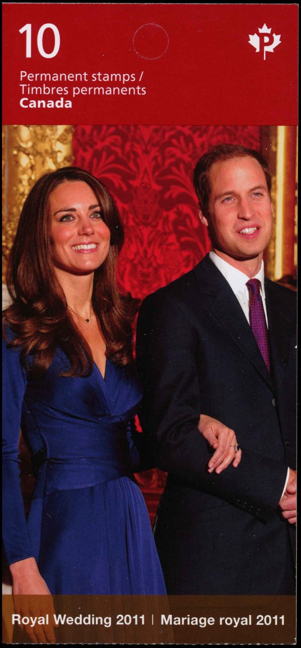 Canada Stamp #2466a - Catherine Middleton and Prince William (2011) 10 x P (59¢) Booklet pane of 10 stamps (#2466) (BK453) - Image 2