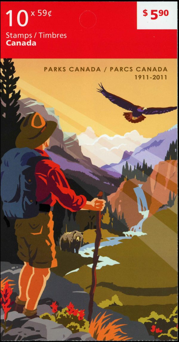 Canada Stamp #2470a - Montage of Images representing National Parks (2011) 10 x 59¢ Booklet pane of 10 stamps (#2470) (BK455) - Image 2