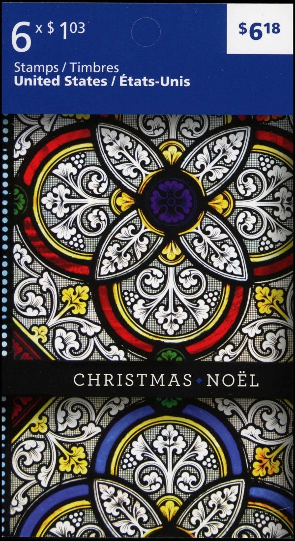 Canada Stamp Booklet - #BK471 Christmas (Stained Glass) (2011) 6 x $1.03 Booklet of 6 stamps (#2493a in cover)