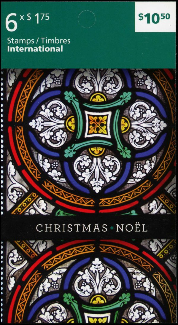 Canada Stamp Booklet - #BK472 Christmas (Stained Glass) (2011) 6 x $1.75 Booklet of 6 stamps (#2494a in cover)