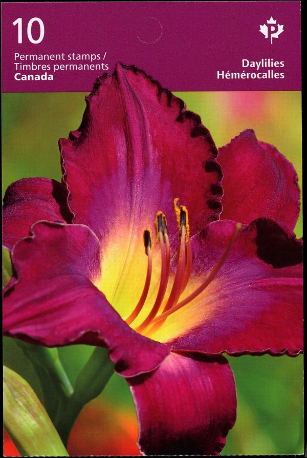 Canada Stamp Booklet - #BK484 Daylilies (2012) 10 x P (61¢) Booklet of 10 stamps (#2530a in cover)