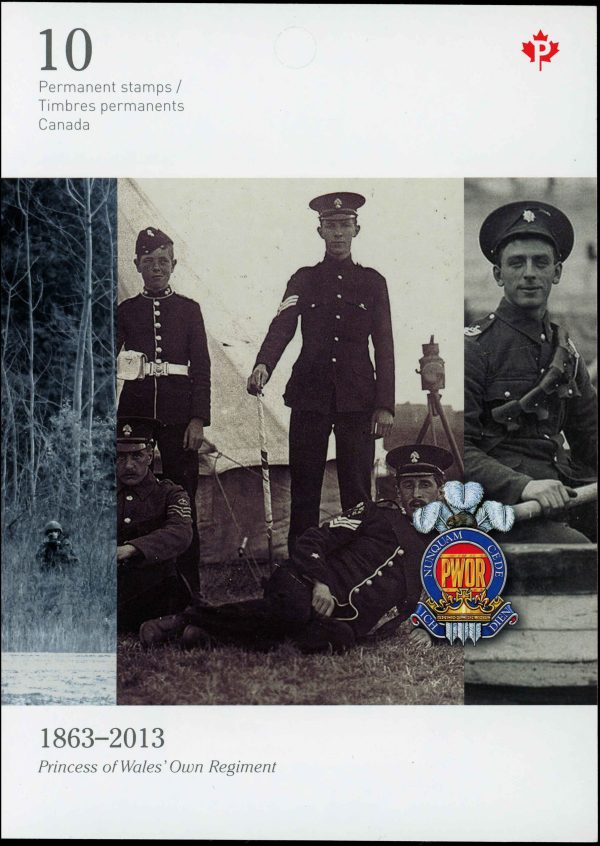 Canada Stamp Booklet - #BK535 The Princess of Wales' Own Regiment (2013) 10 x P (63¢) Booklet of 10 stamps (#2635a in cover)