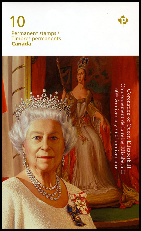 Canada Stamp Booklet - #BK538 Portrait of Queen Elizabeth II (2013) 10 x P (63¢) Booklet of 10 stamps (#2644a in cover)