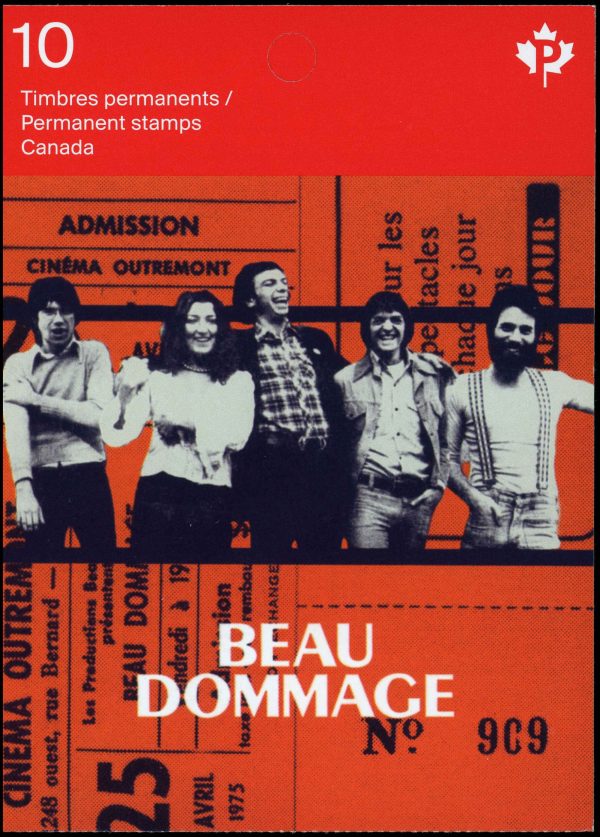 Canada Stamp Booklet - #BK545 Beau Dommage (2013) 10 x P (63¢) Booklet of 10 stamps (#2658a in cover)