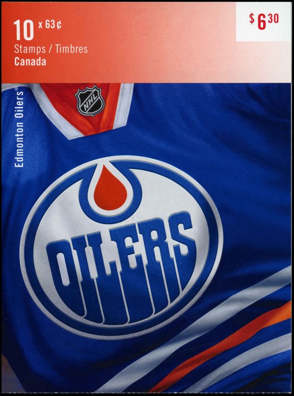 Canada Stamp Booklet - #BK550 Edmonton Oilers (2013) 10 x 63¢ Booklet of 10 stamps (#2672a in cover)